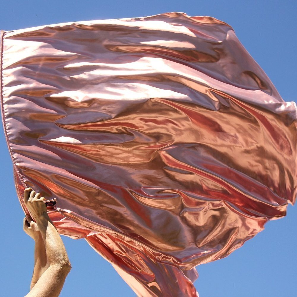 *Refiner's Fire Rose Gold Metallic Worship Banner Flags Set of 2 Made To Order - Picture 8 of 12